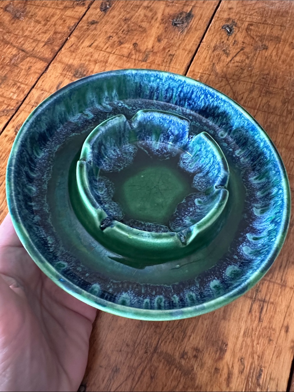 Royal Haeger #3578 Blue Green Ashtray